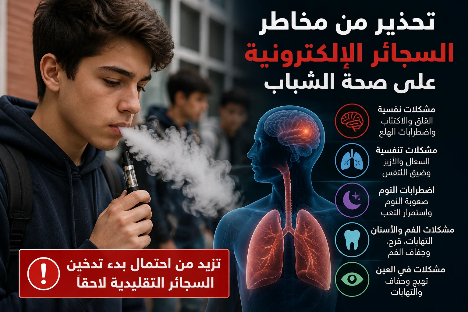 صورة مميزة: تحذير طبي من تأثير السجائر الإلكترونية على الأطفال والمراهقين